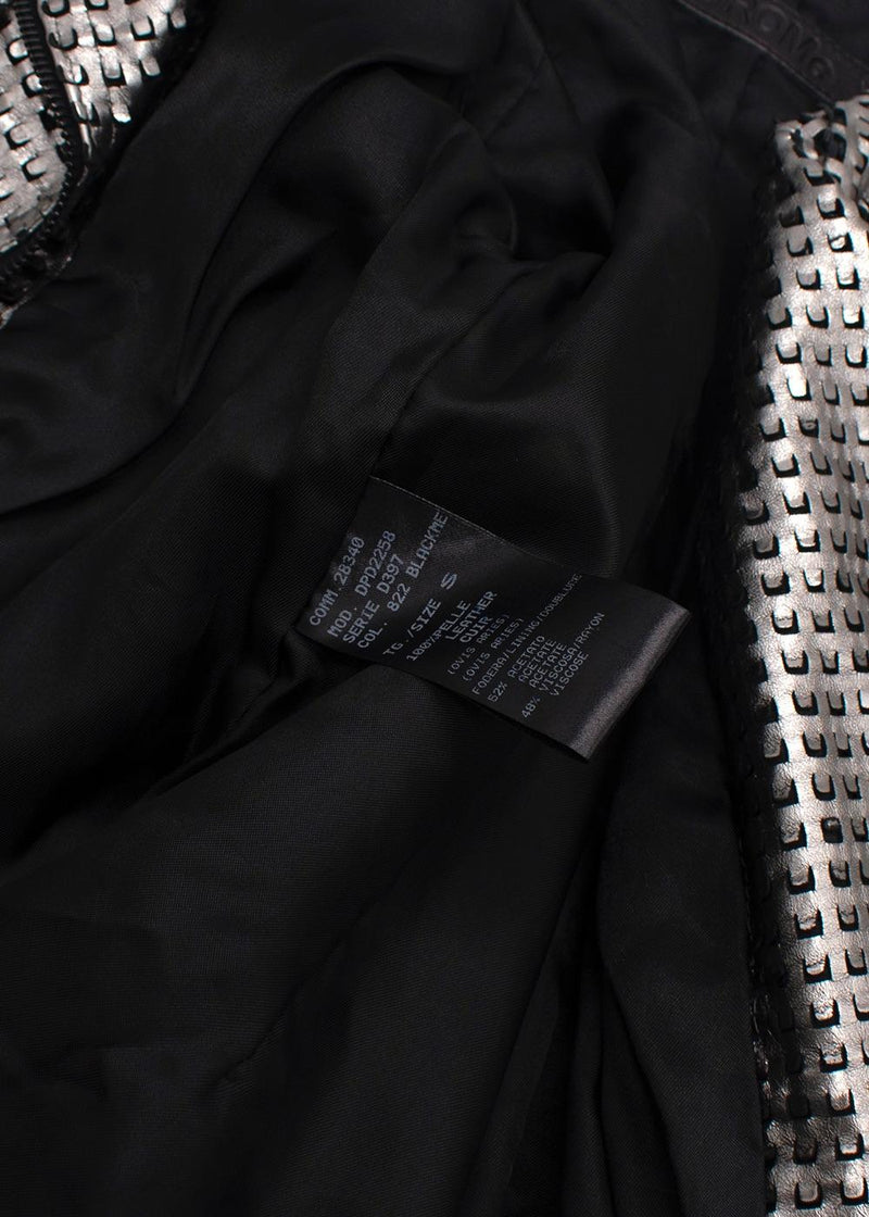 Drome Silver Perforated Biker Jacket