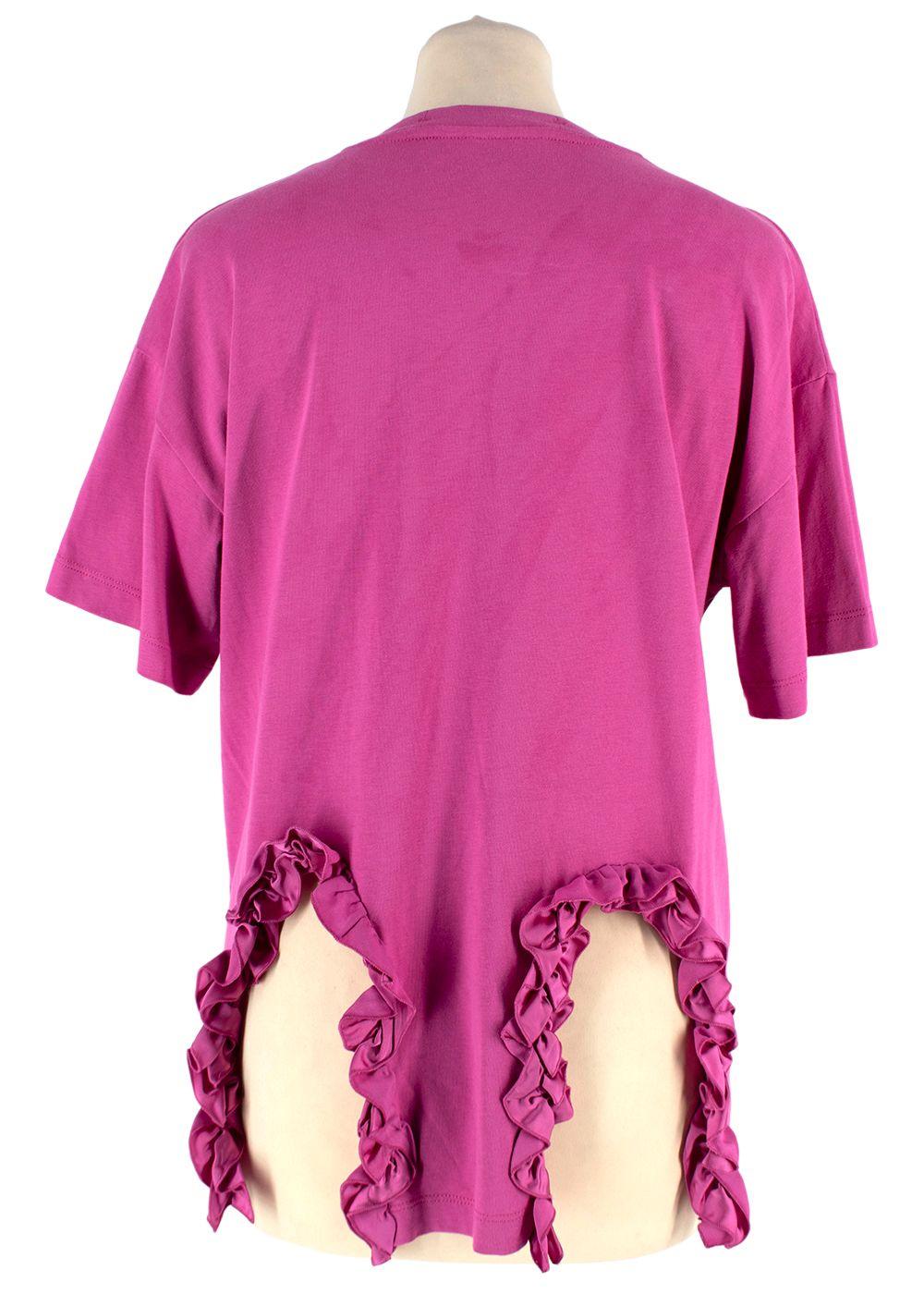 Christopher Kane Pink Ruffle Trim T-Shirt