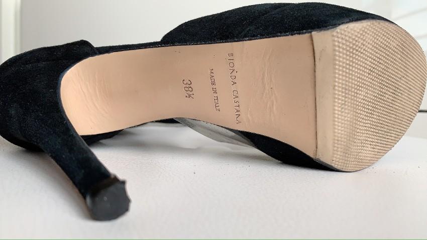 Bionda Castana Black Suede Joan Sandals