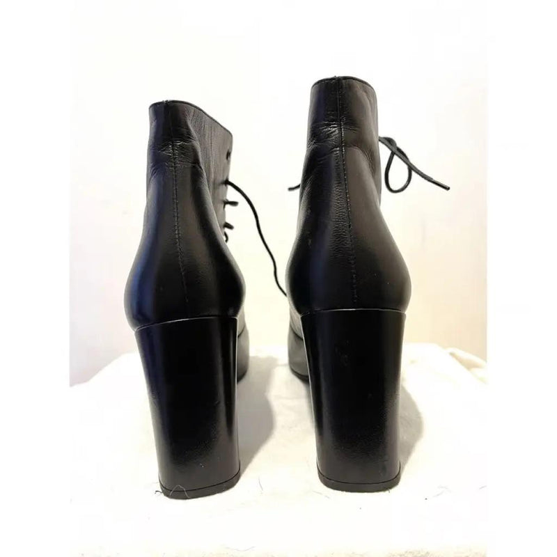 Saint Laurent Babies 90 Black Leather Ankle Boots