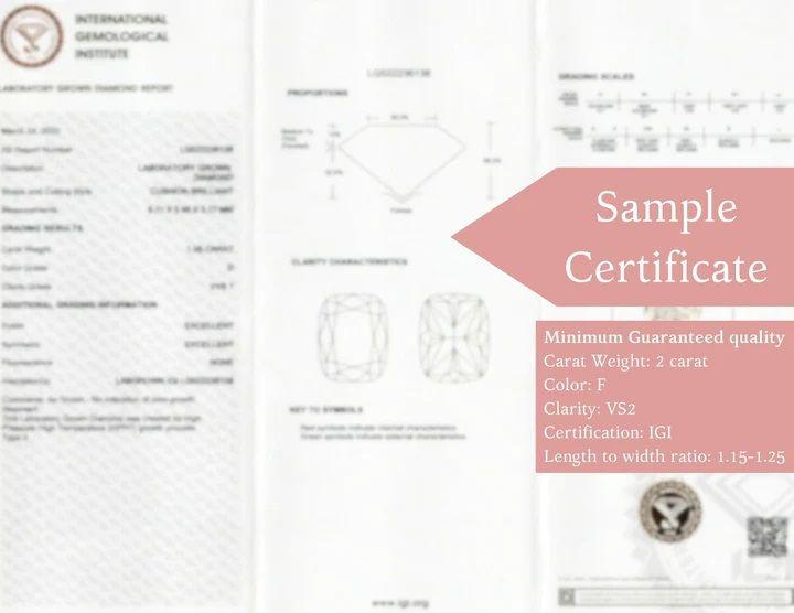 Cushion Cut 2ct Lab Grown Diamond Ring