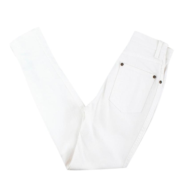 Rodarte White High Waisted Skinny Fit Jeans