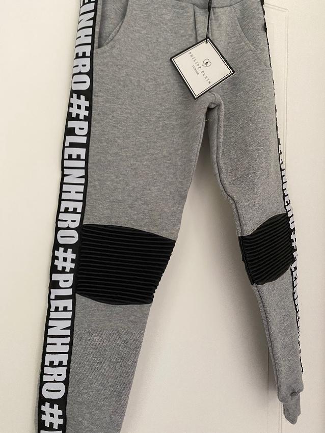 Philipp Plein Kid's 6-7Y Leather Trimmed Joggers