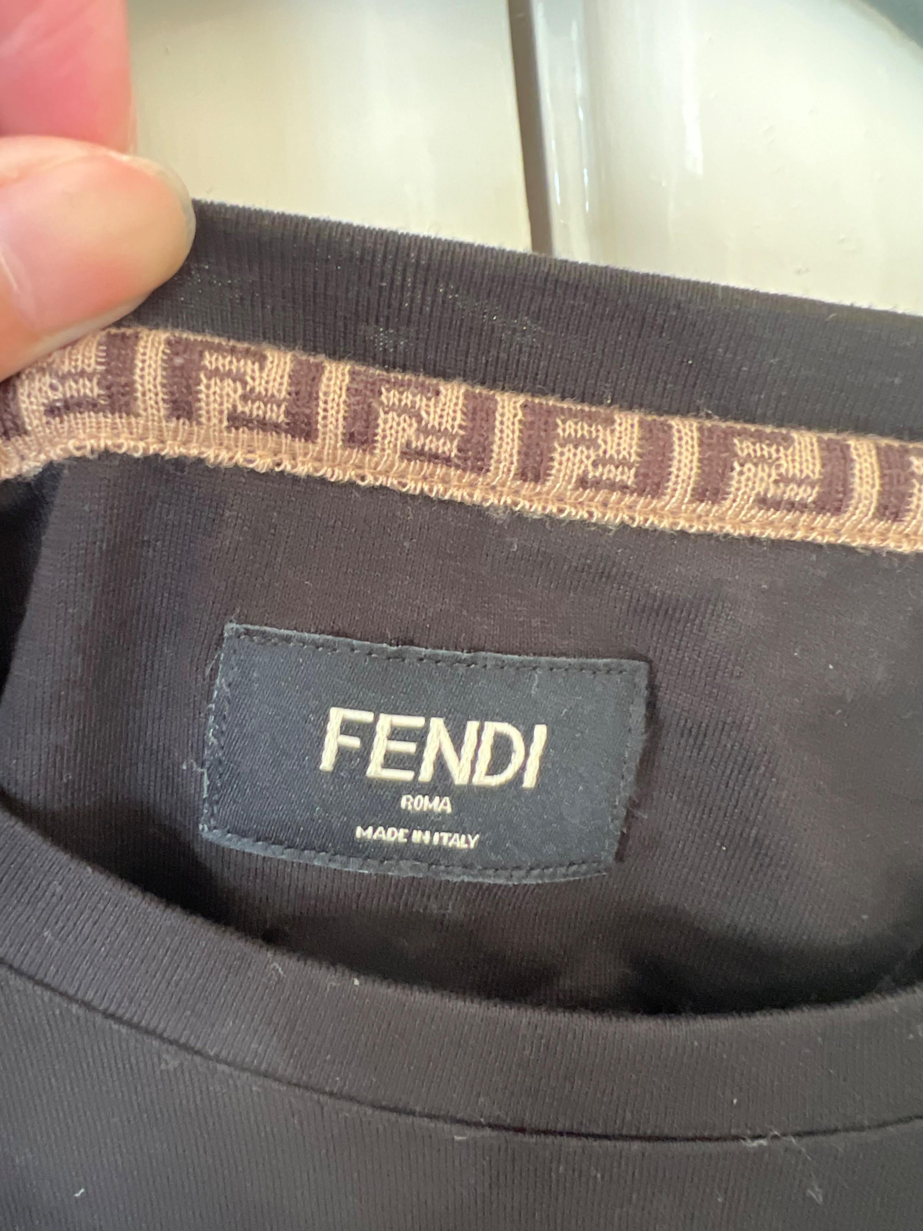 Fendi Black Cotton T-Shirt