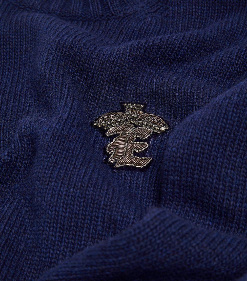 Ermanno Scervino Kids Navy Logo Patch Crew Neck Jumper