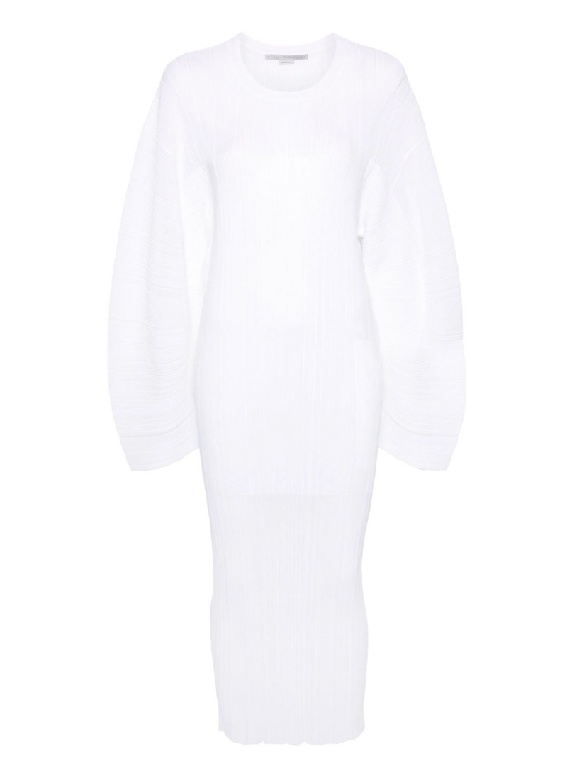 Stella McCartney Plissé Fine-knit Midi Dress