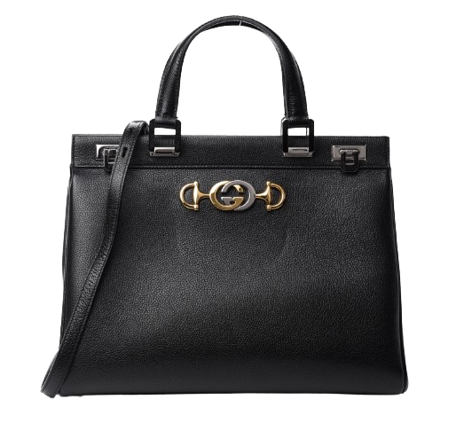 Gucci Black Leather Zumi Top Handle Tote