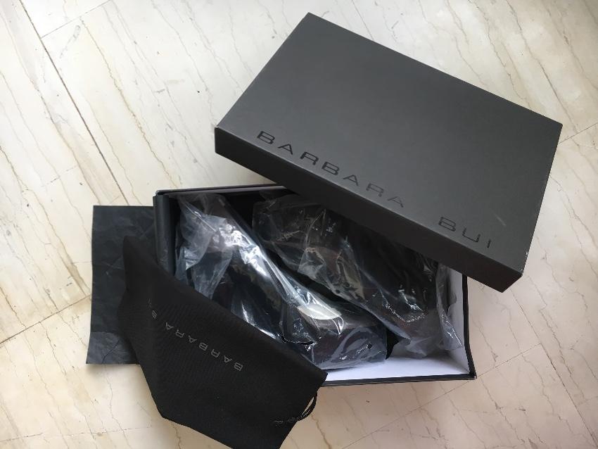 Barbara Bui Black & Grey Suede & Leather Pumps