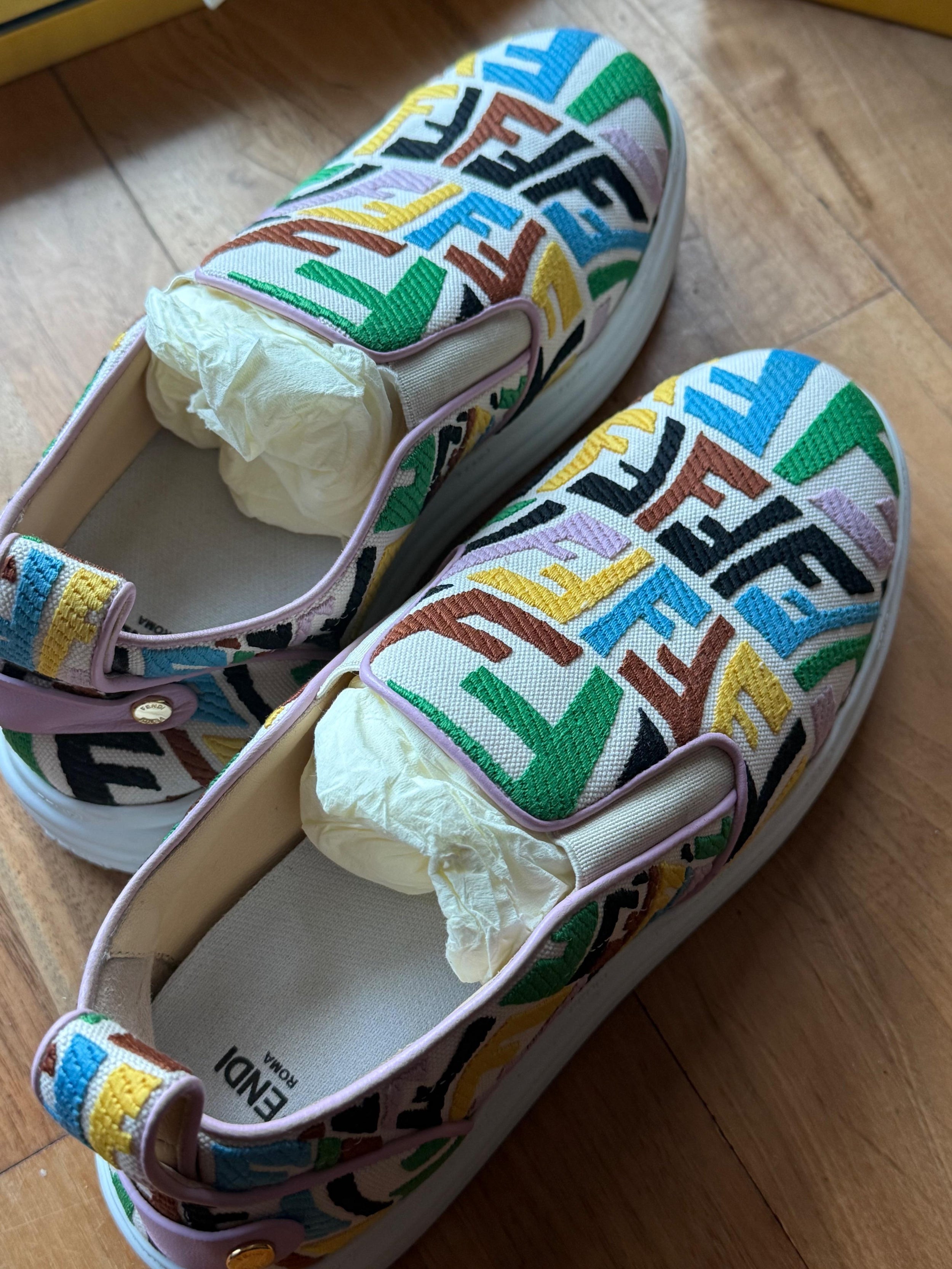 Fendi Slip on Logo Trainers