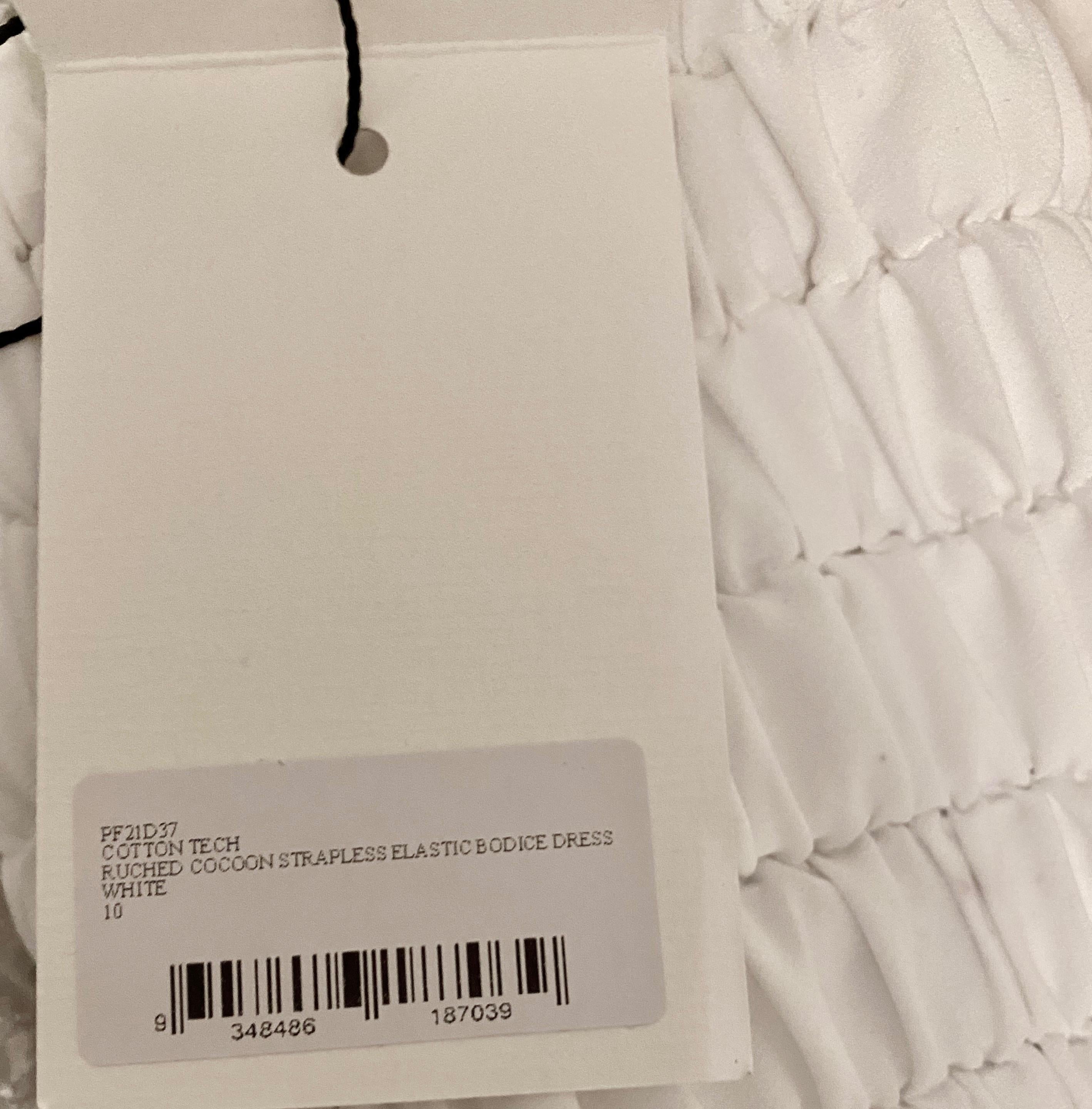 Christopher Esber White Ruched Cocoon Maxi Dress