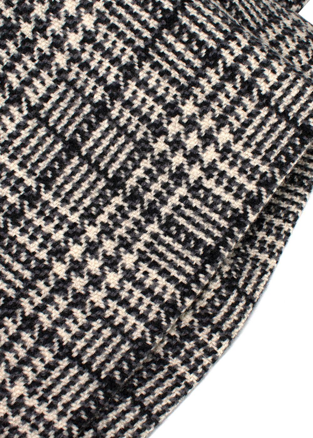 Dolce & Gabbana Grey Plaid Woollen Mini Dress
