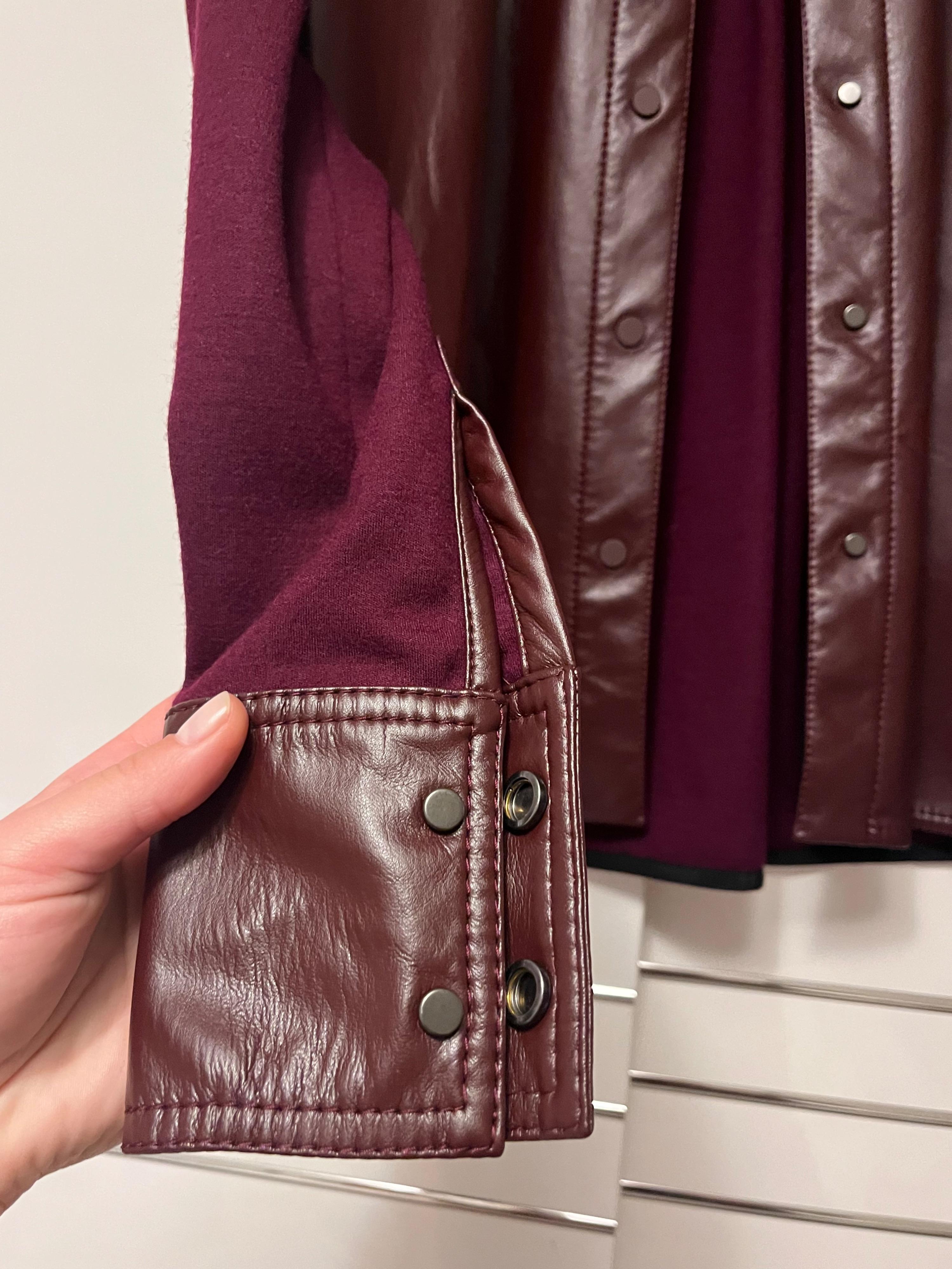 Roksanda burgundy faux leather Paden shirt