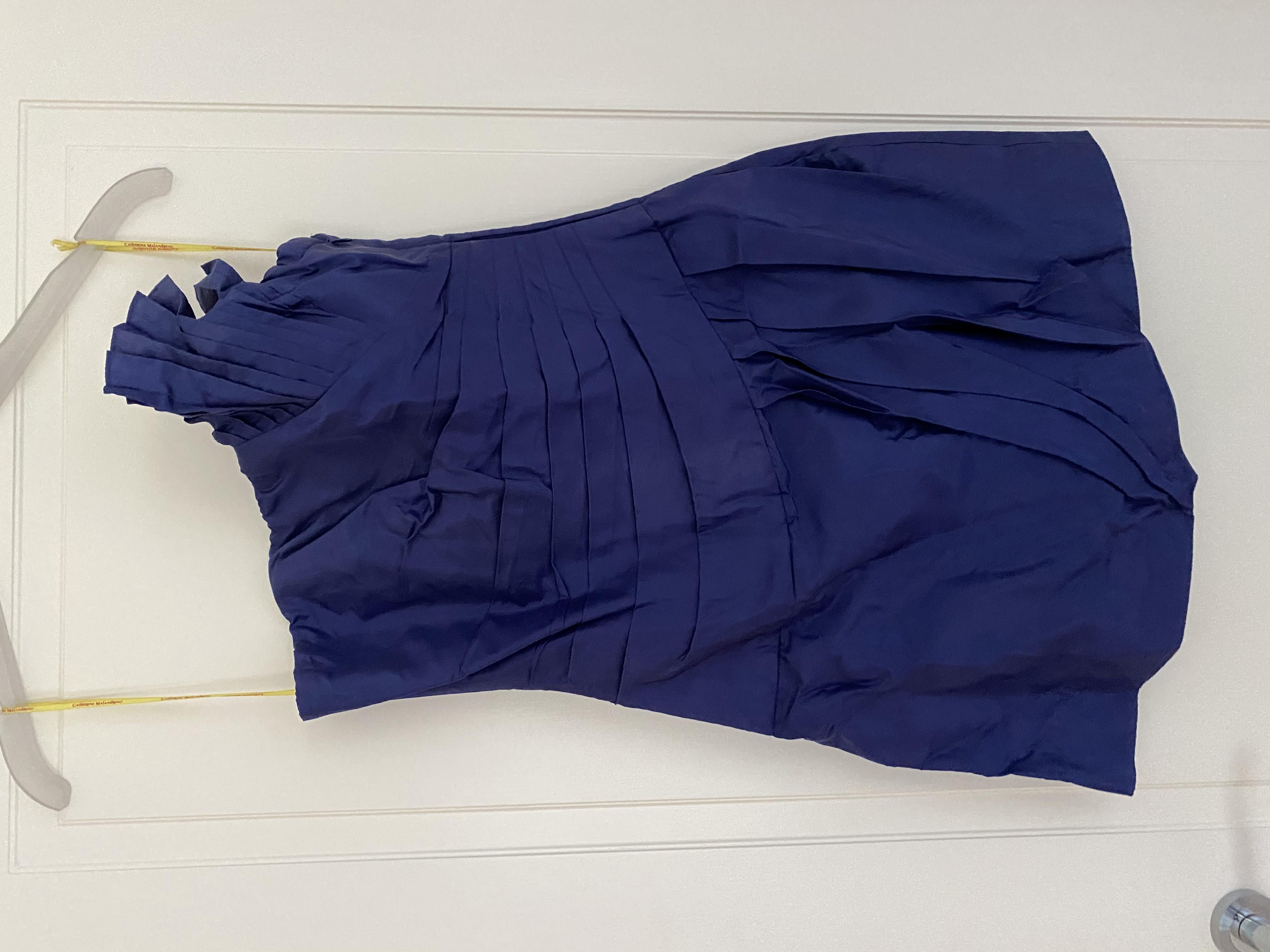 Catherine Malandrino Navy Blue Strapless Cocktail Dress