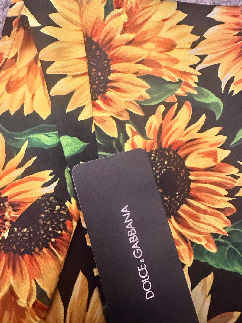 Dolce & Gabbana Sunflower Print Long Gloves