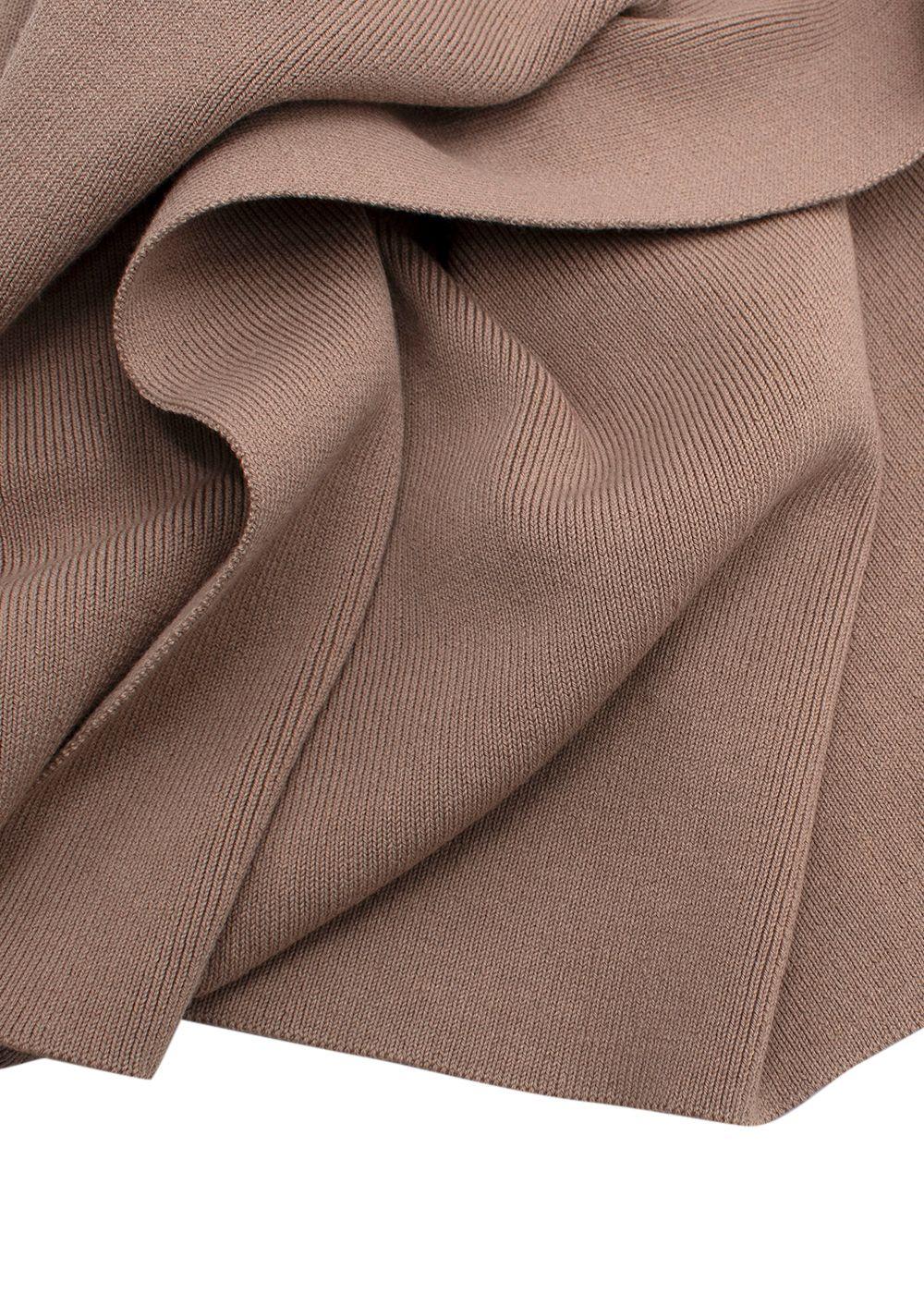 Magda Butrym Beige Ribbed Midi Wrap Skirt