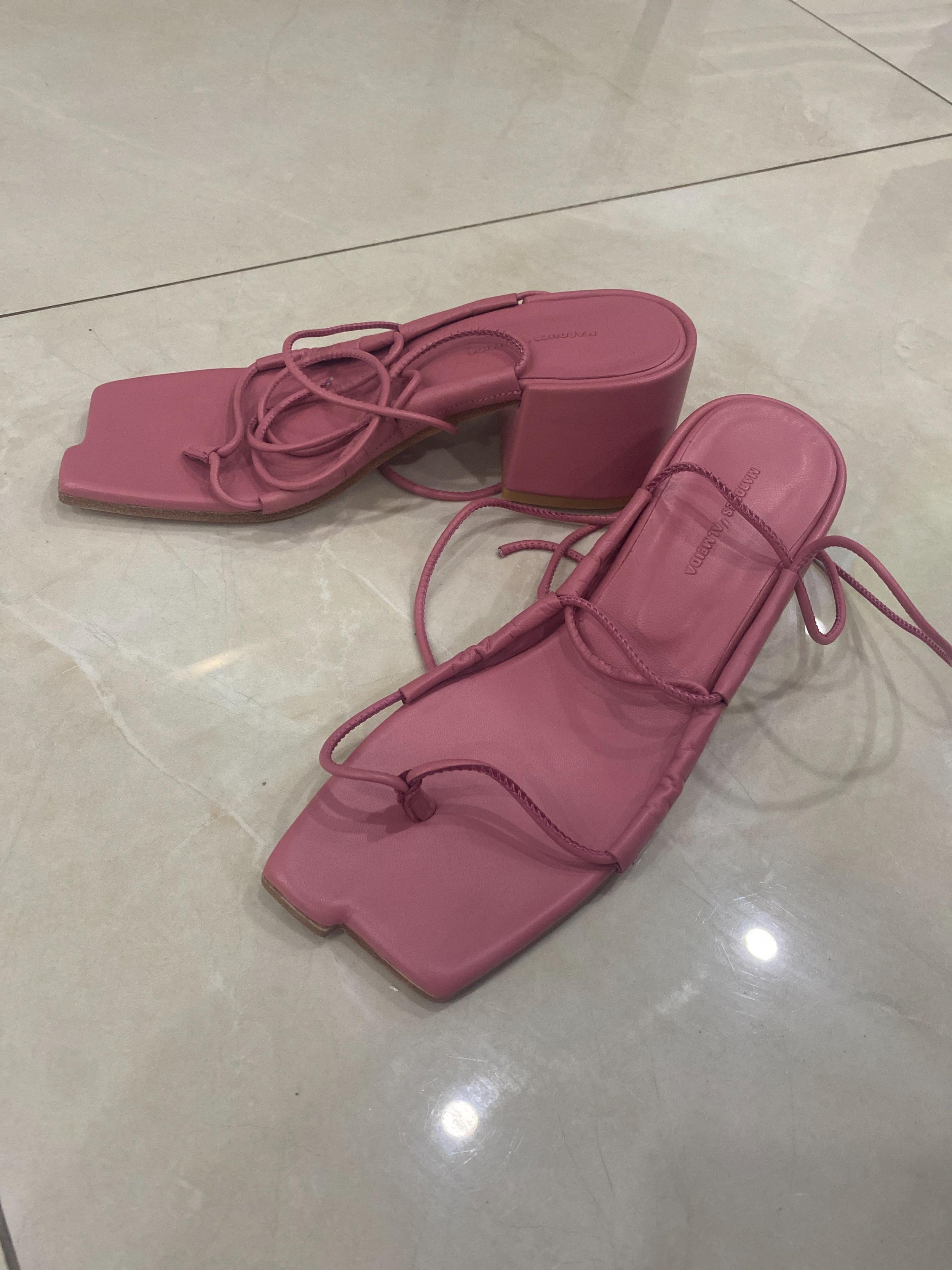Pink Strappy 60 Leather Sandals