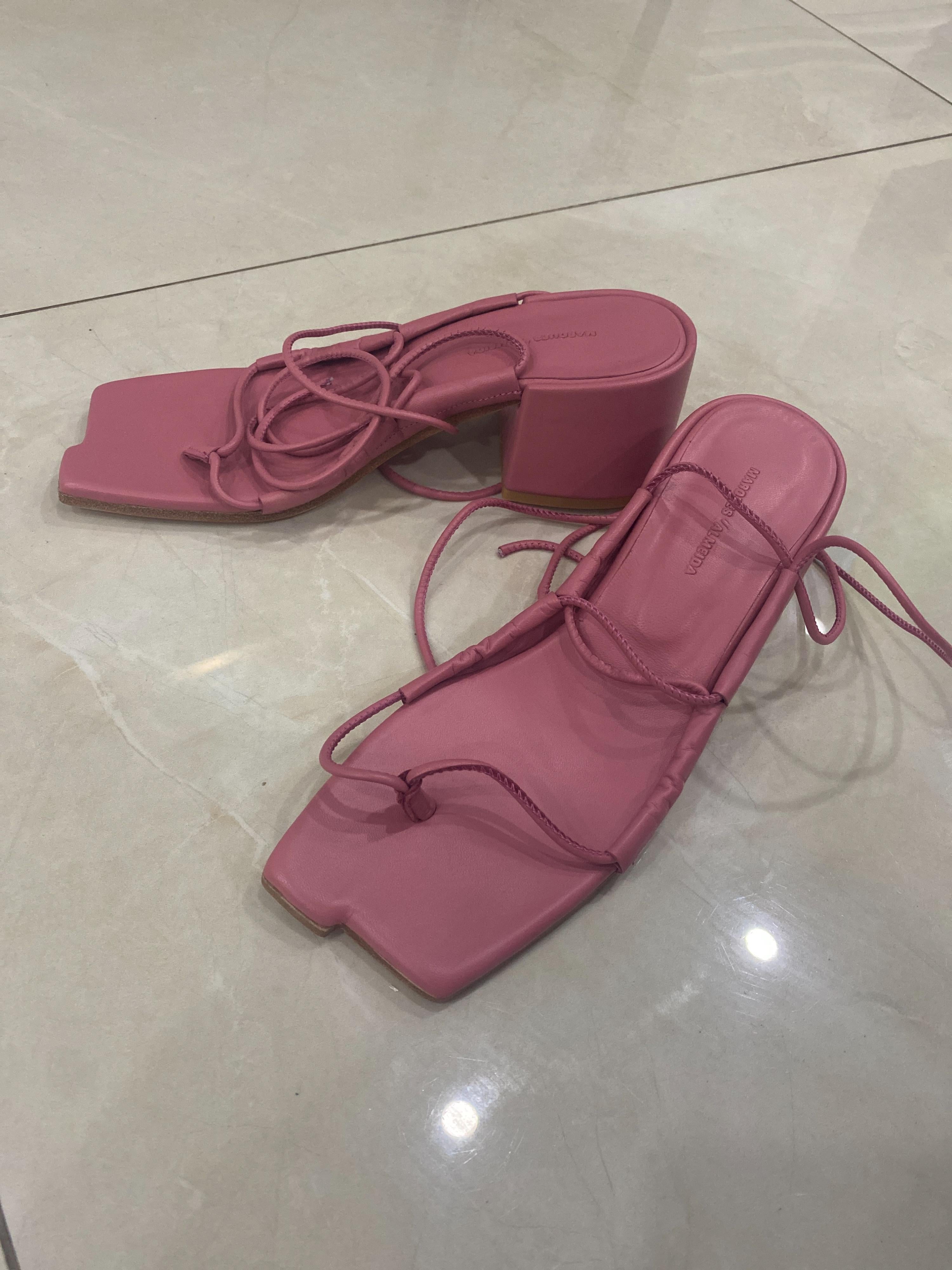 Pink Strappy 60 Leather Sandals