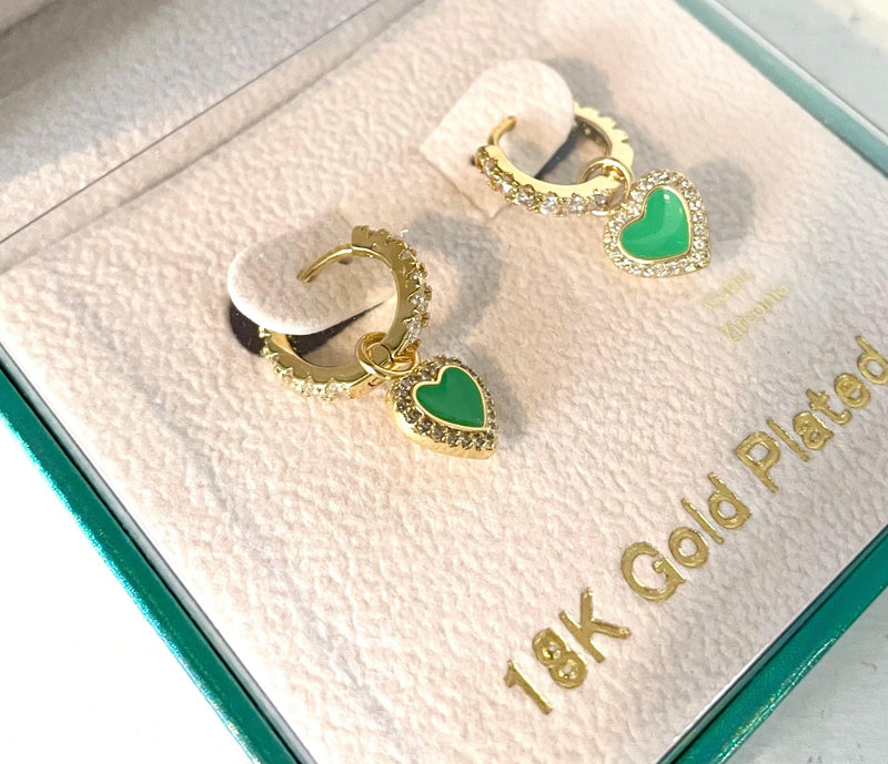 MeMe London Gold Plated Small Hoop Heart Earrings