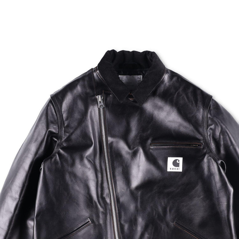 Sacai X Carhartt Wip Cotton Corduroy-Trimmed Leather Jacket