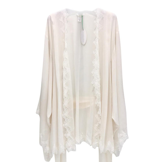 Lucile Couture Ivory Pure Silk & Leavers Lace Bridal Robe