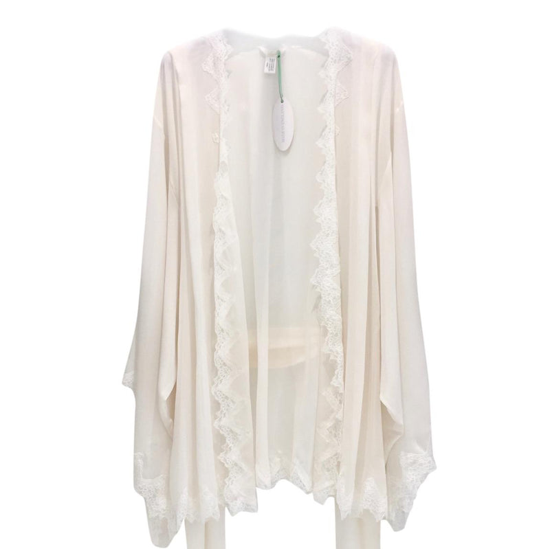 Lucile Couture Ivory Pure Silk & Leavers Lace Bridal Robe