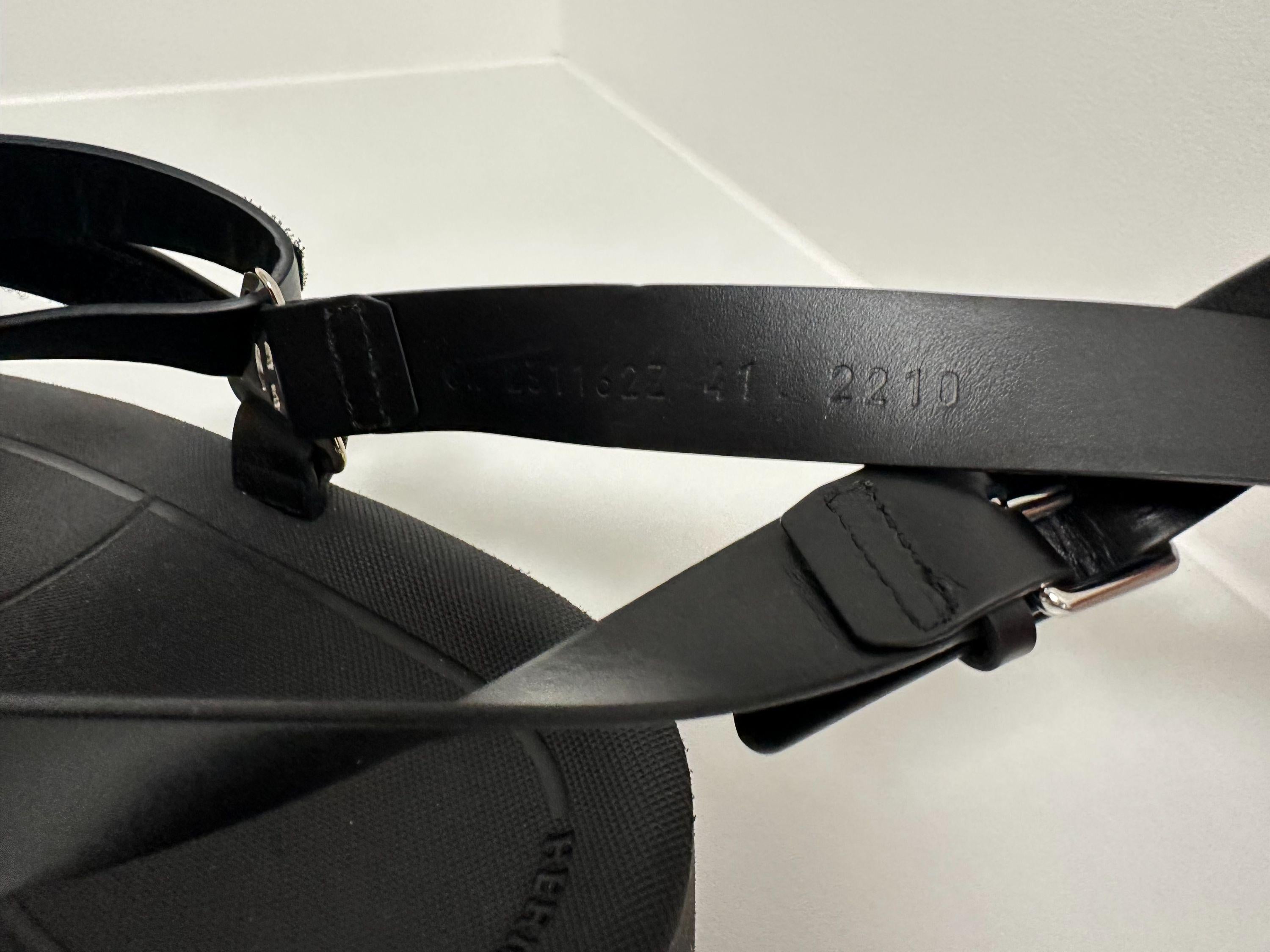 Hermes Black Leather and Rubber Galaxy Sandals