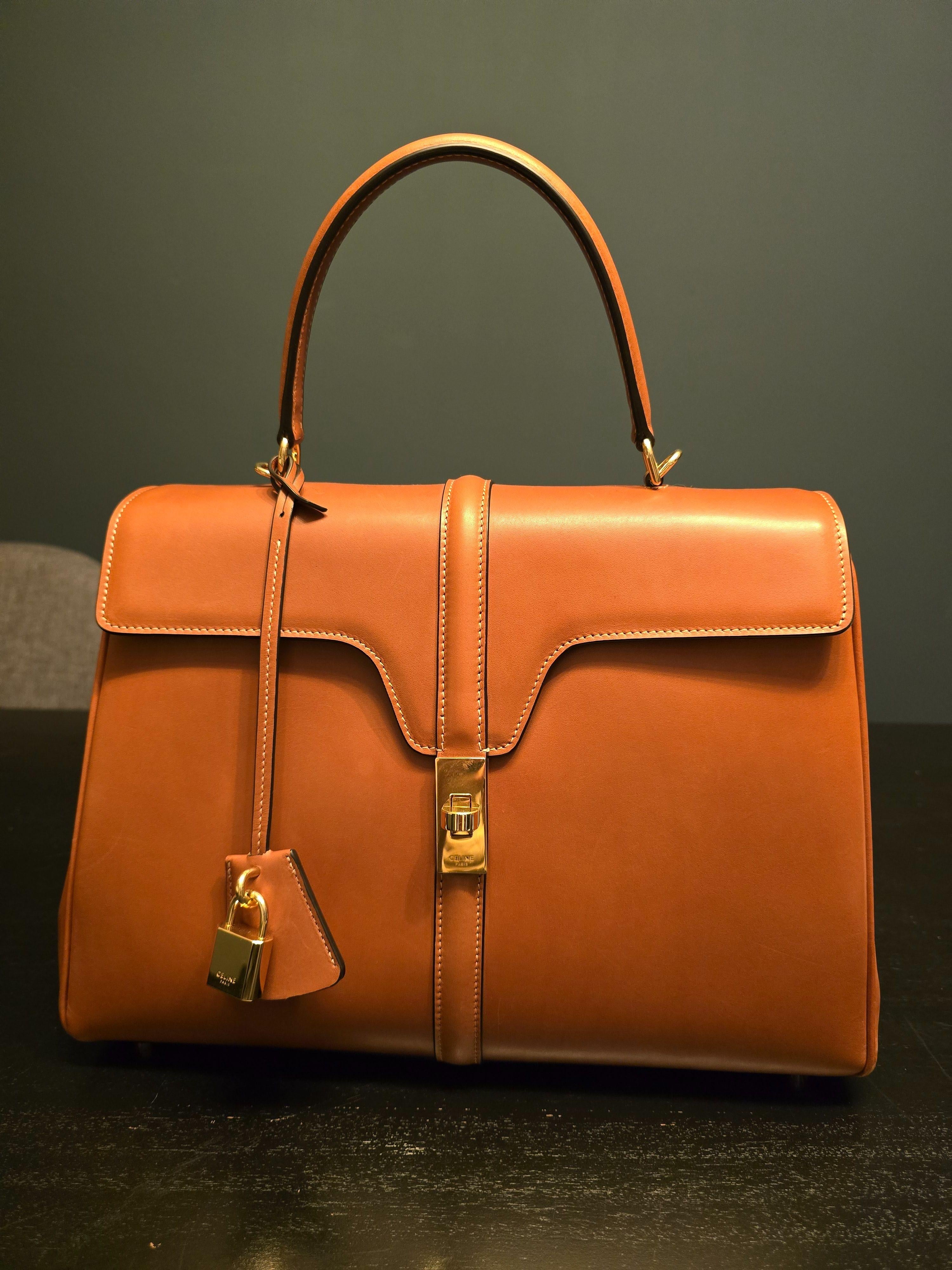 Celine Tan Classic 16 Top Handle Bag