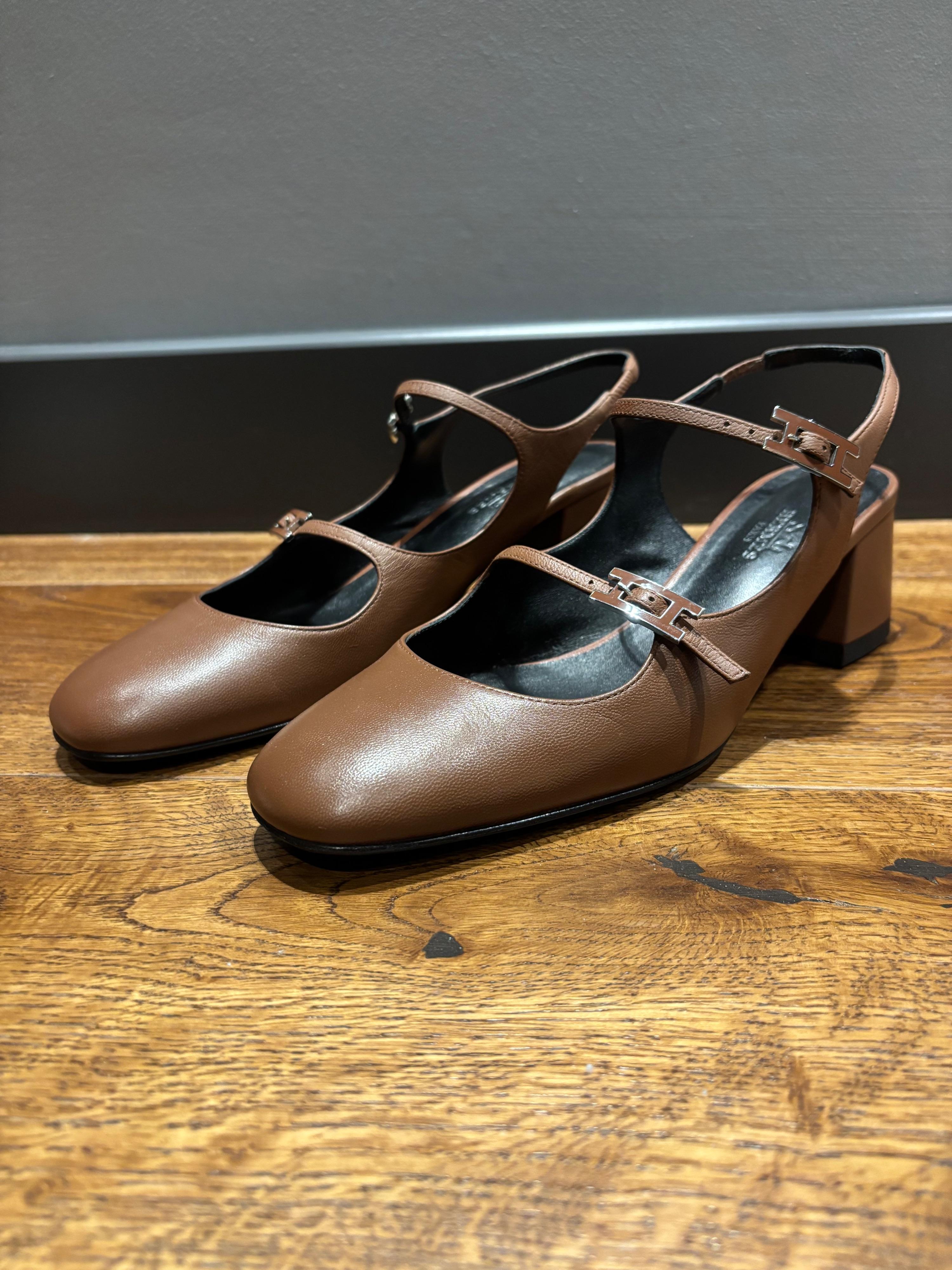 Hermes Tan Jackie Sandals