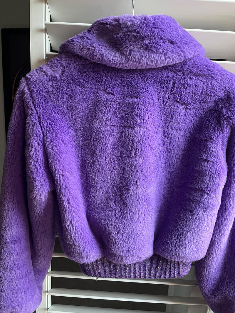 M Missoni Purple Faux Fur Jacket