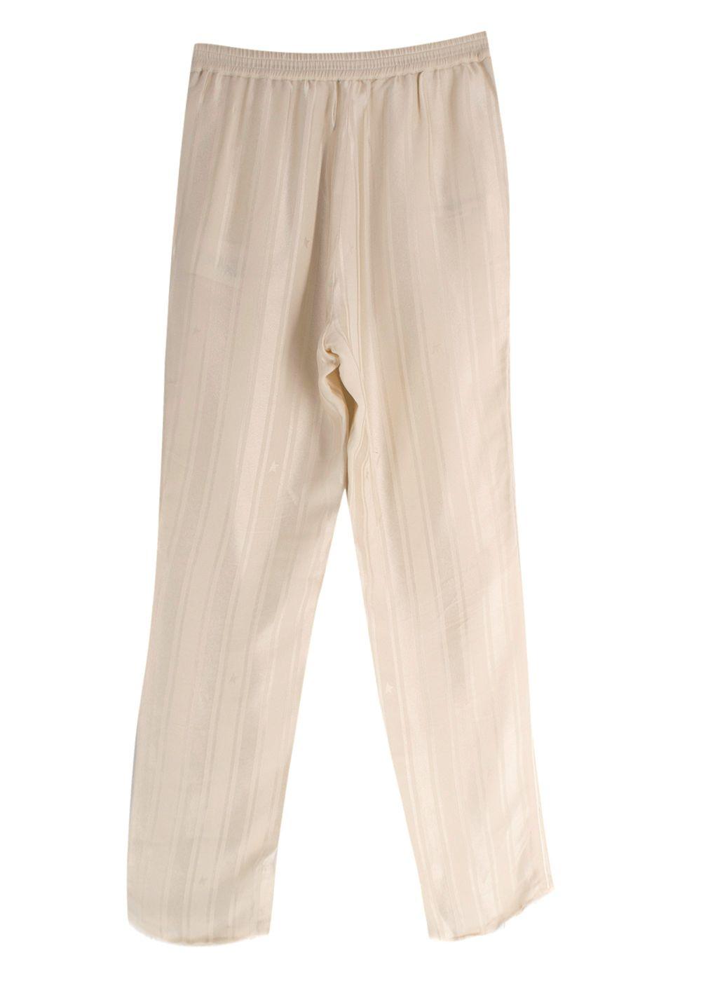 Golden Goose Cream SStar Print Split Hem Joggers
