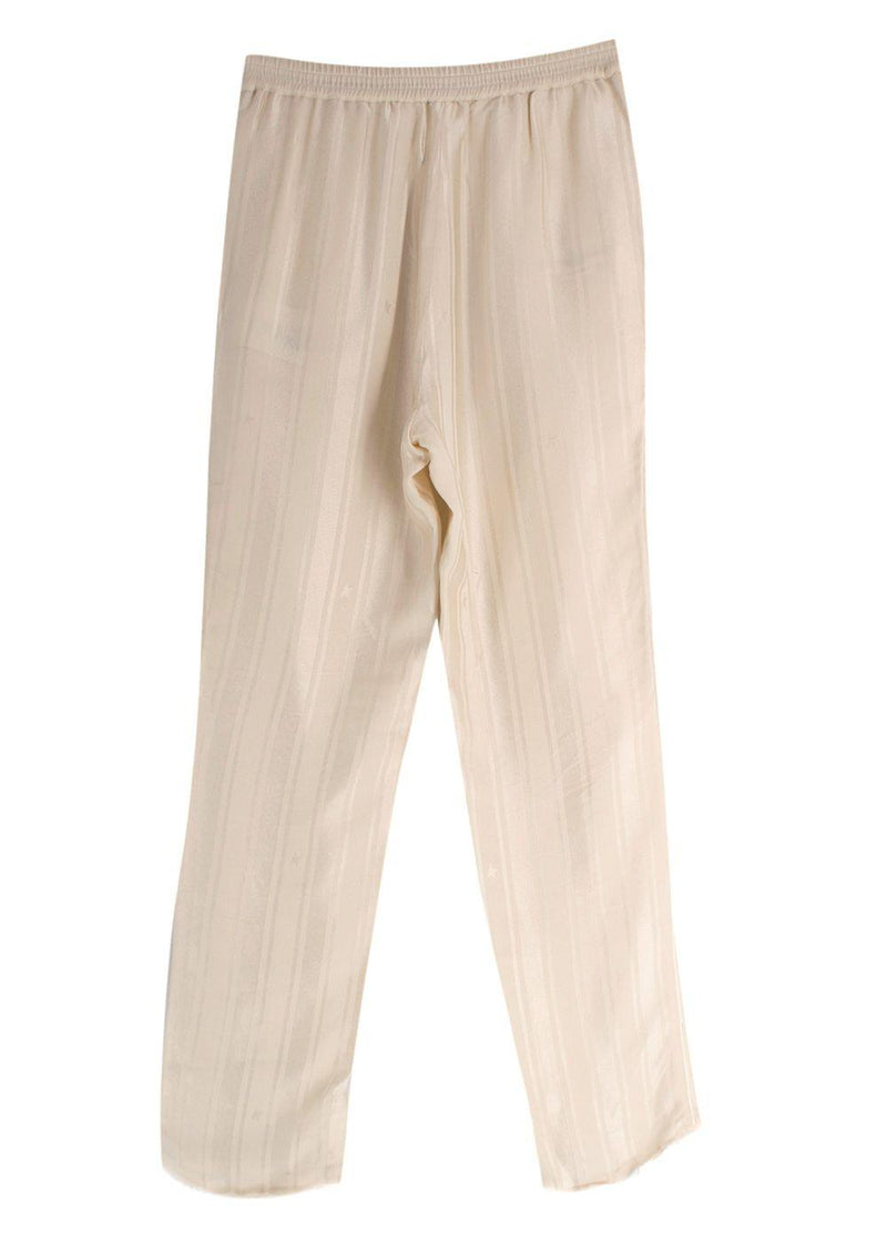 Golden Goose Cream SStar Print Split Hem Joggers
