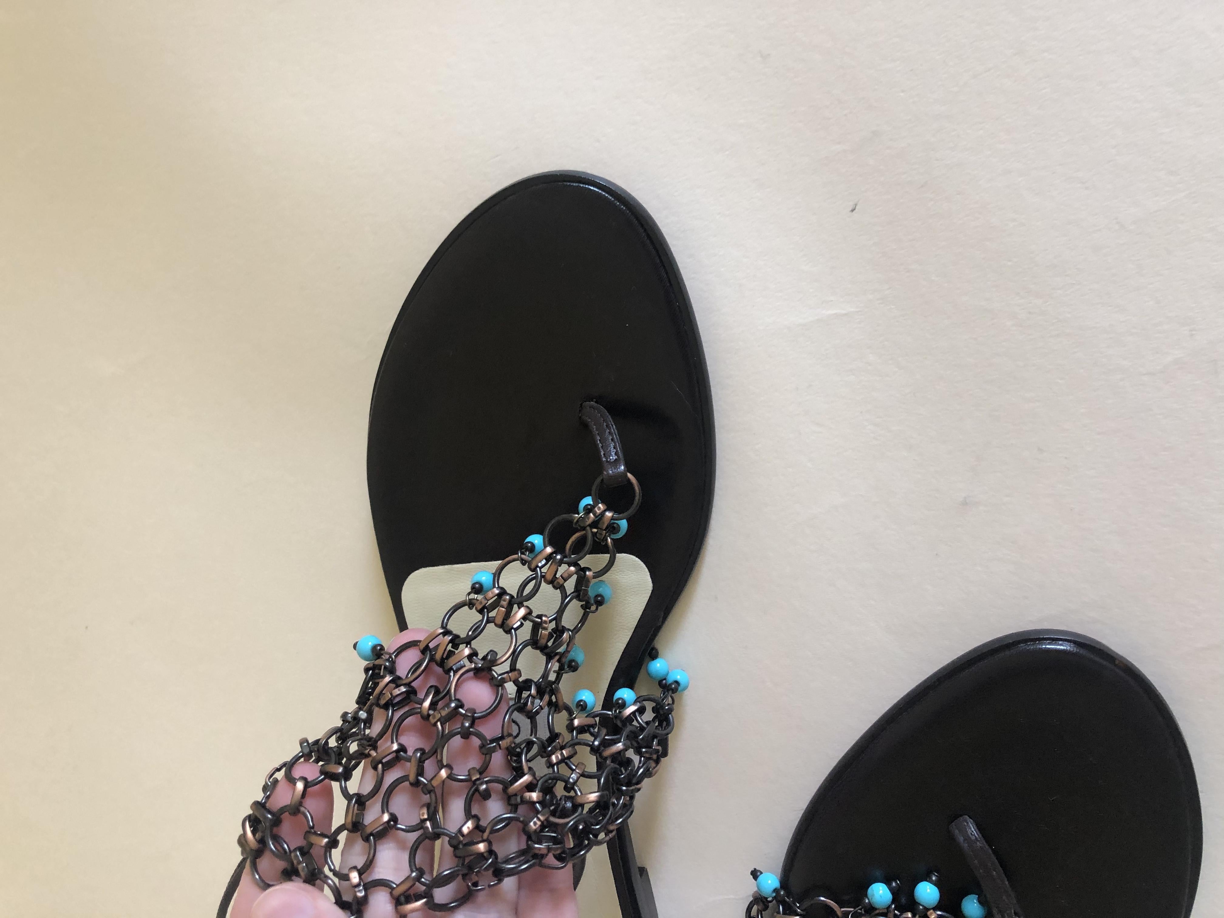 Jimmy Choo beaded mesh lace-up sandals