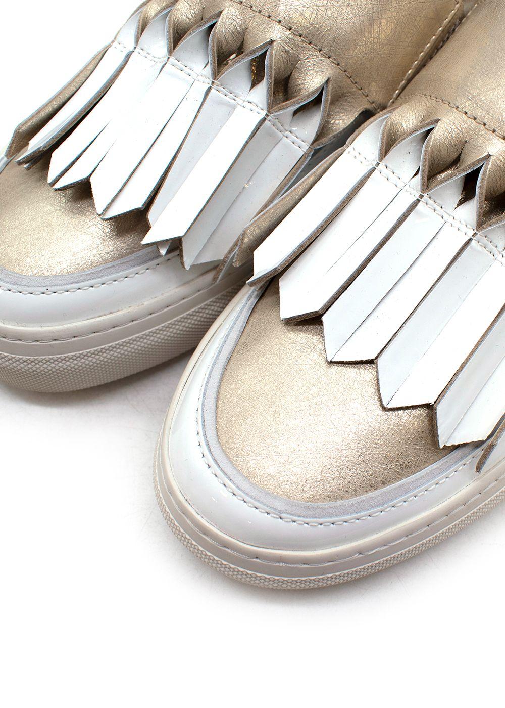 Tod's White And Gold Trainers