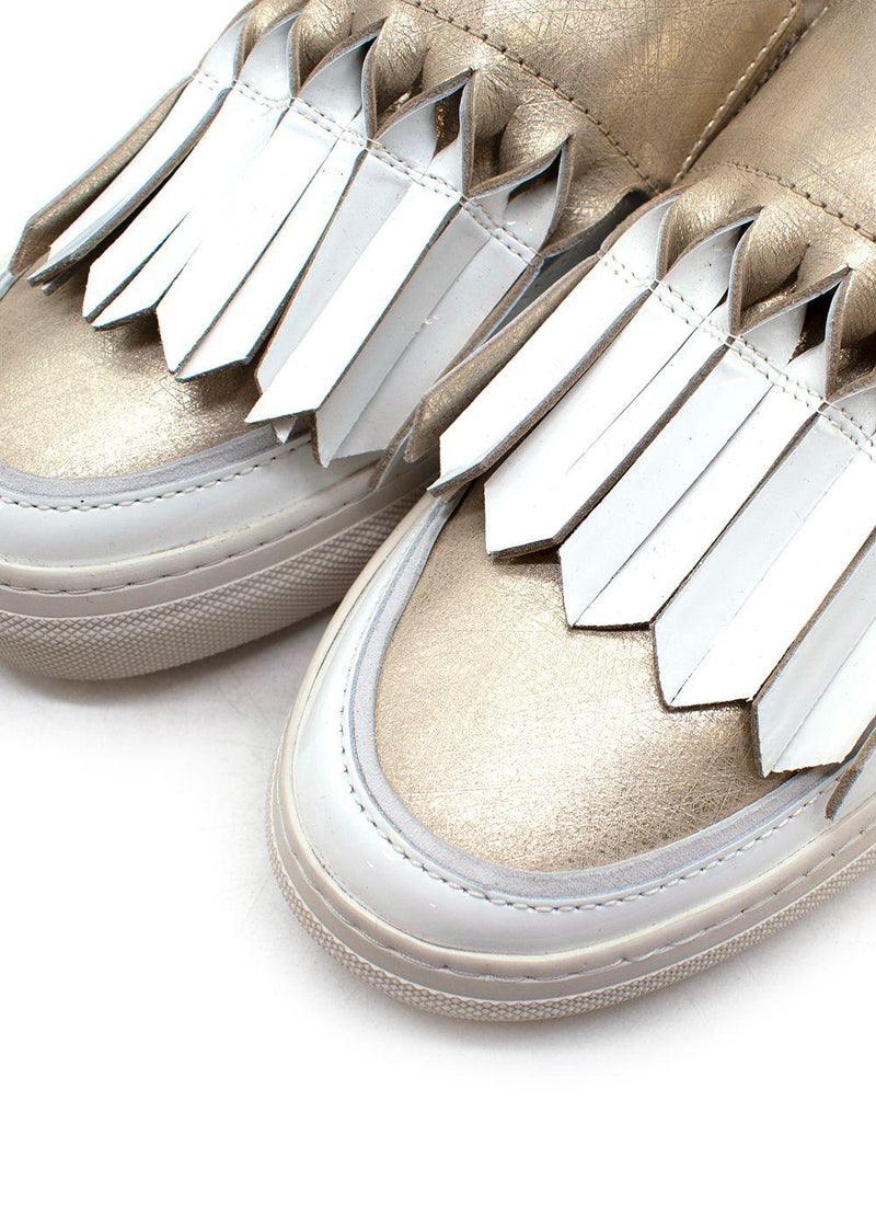 Tod's White And Gold Trainers