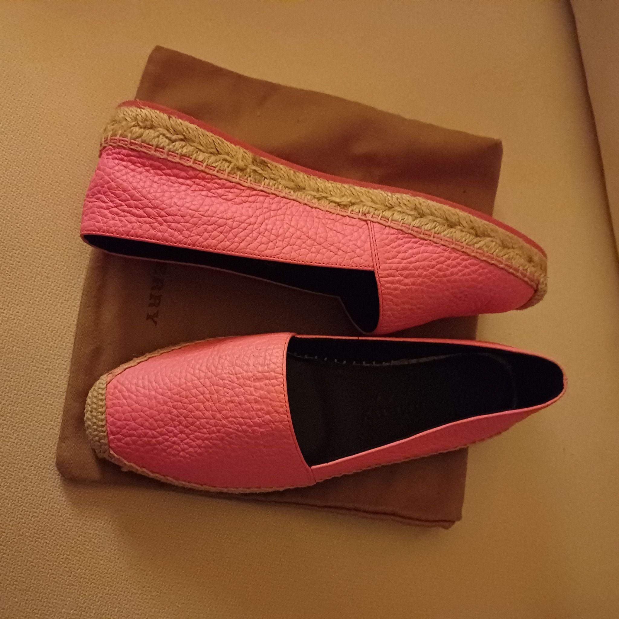 Burberry Pink Leather Espadrilles
