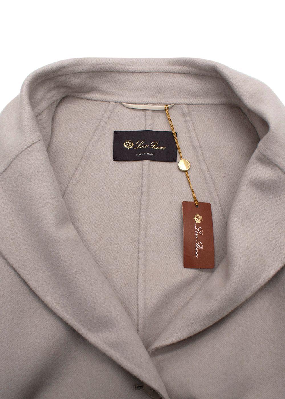 Loro Piana Grey Single Breasted Cashmere Coat