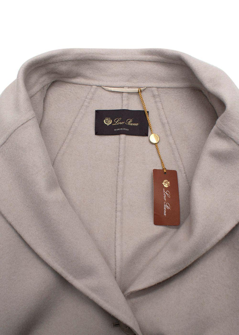 Loro Piana Grey Single Breasted Cashmere Coat