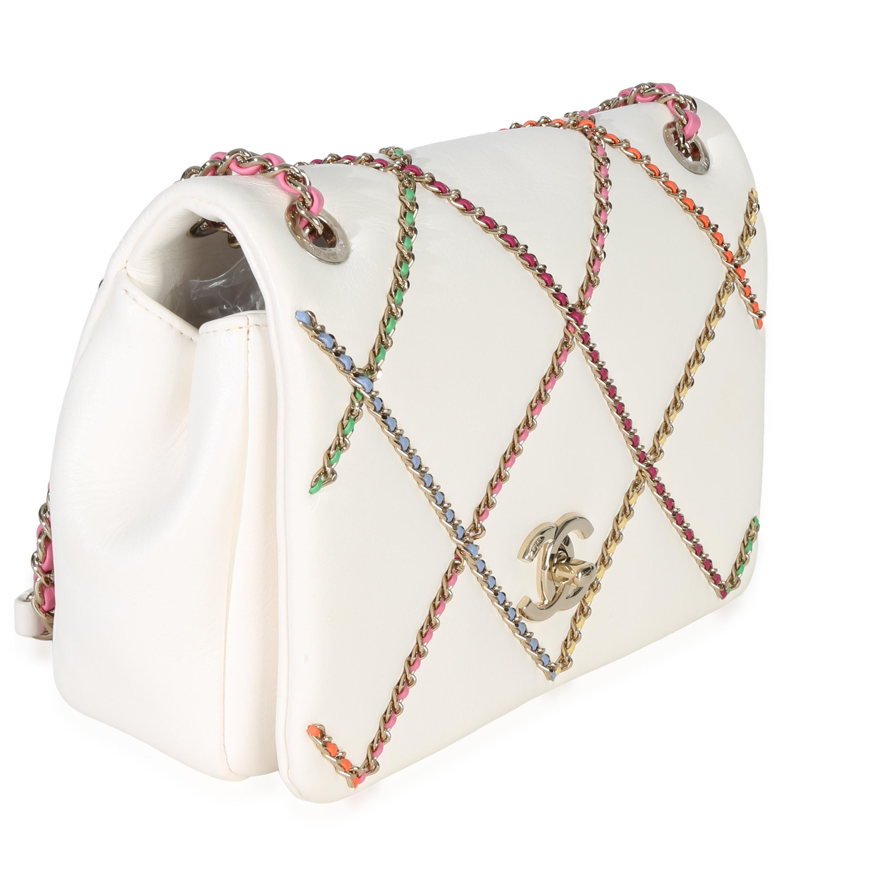 Chanel Lambskin Multicolor Chain Intertwined Small Flap Bag