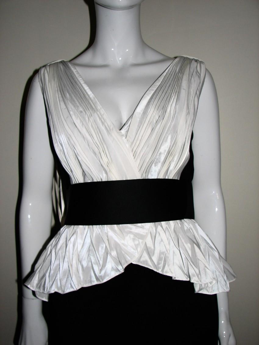Marchesa Notte black and white peplum dress
