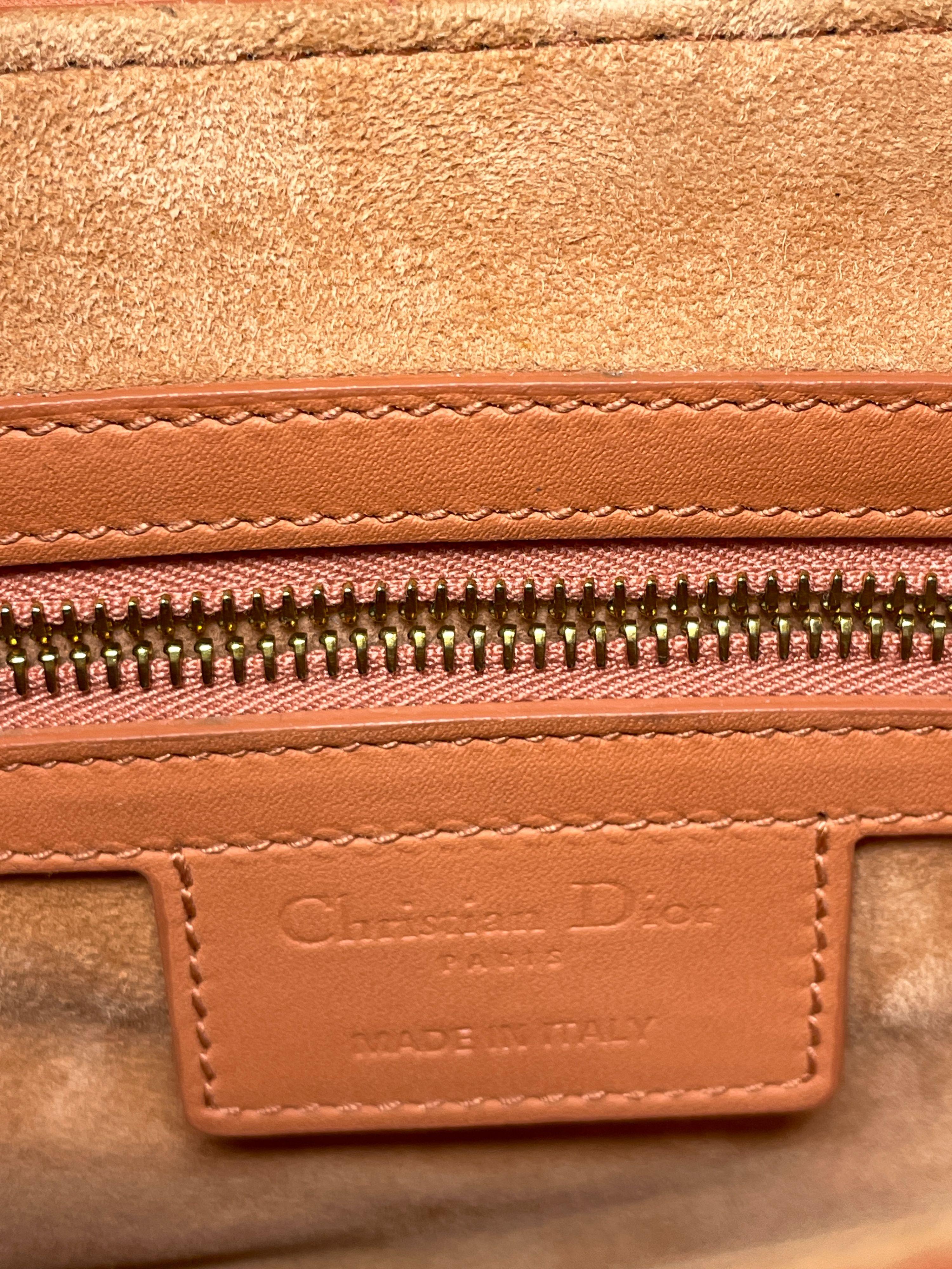 Dior Orange Medium Saddle Bag