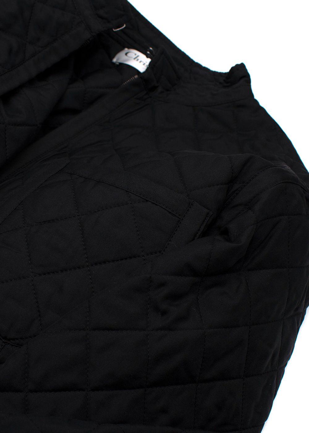 Dior Black Quilted Zip Front Jump Suit