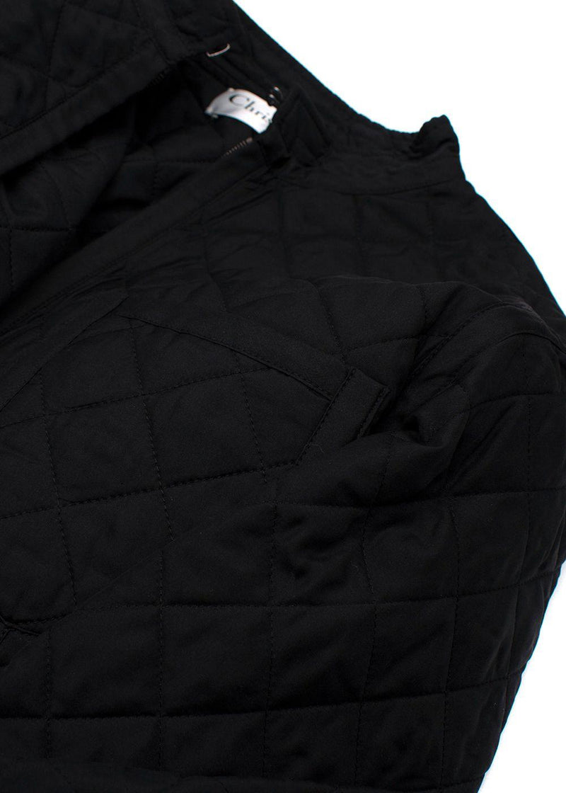 Dior Black Quilted Zip Front Jump Suit