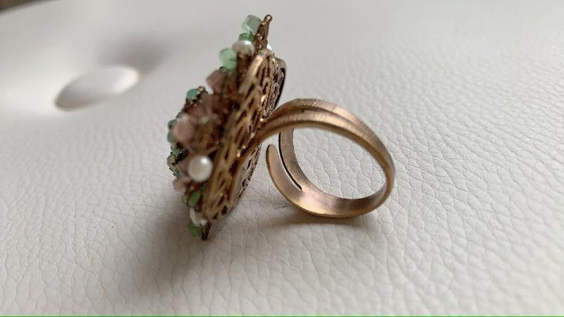Bijoux De Familie Crystal & Chrysolite Cocktail Ring