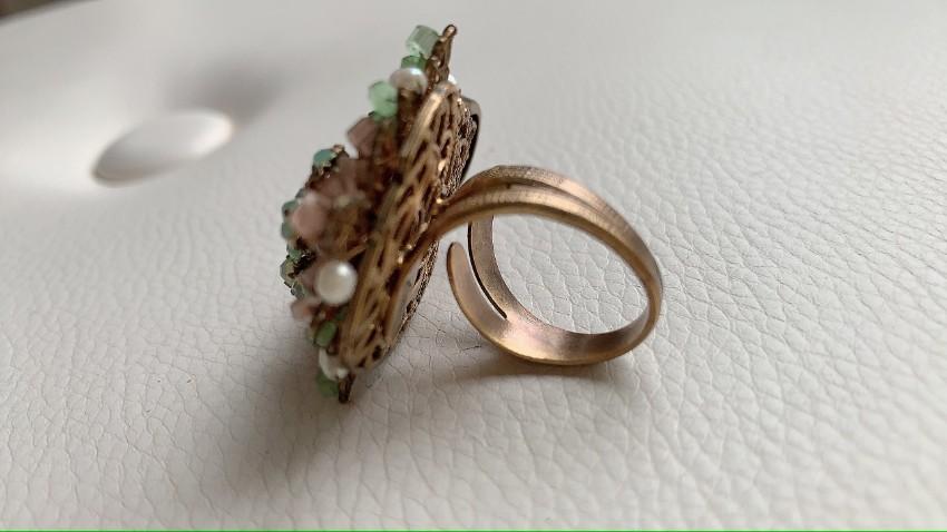 Bijoux De Familie Crystal & Chrysolite Cocktail Ring