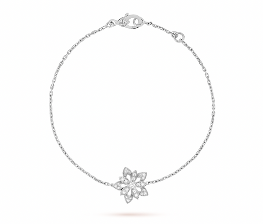 Van Cleef & Arpels White Gold Lotus Bracelet