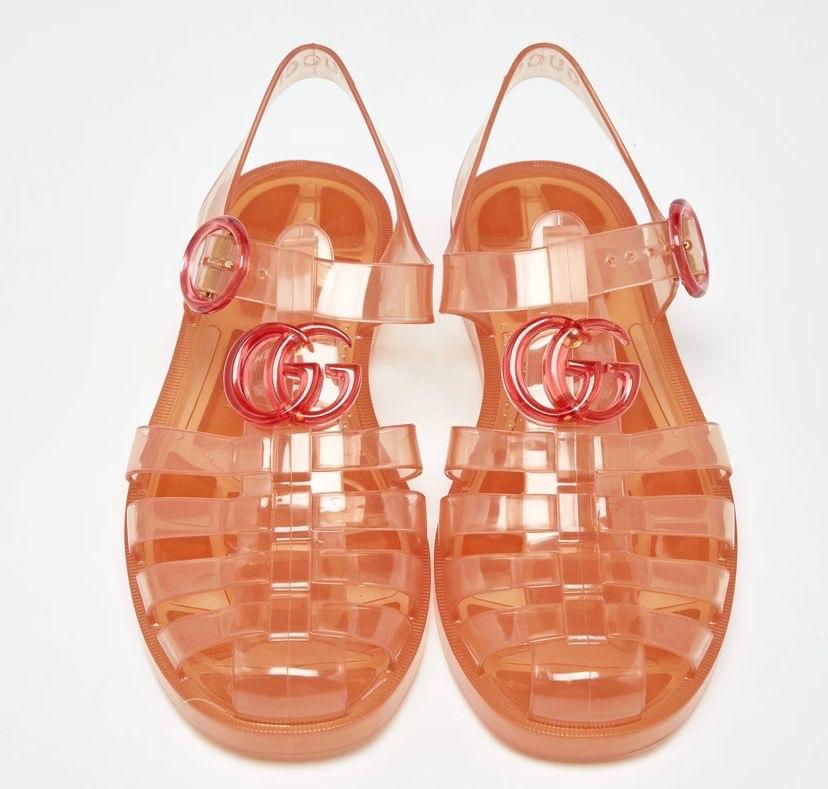 Gucci Orange Plastic Sandals