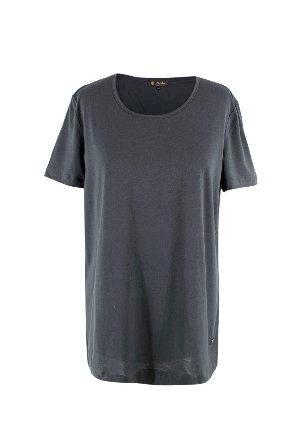 Loro Piana Charcoal Grey Cotton T-Shirt