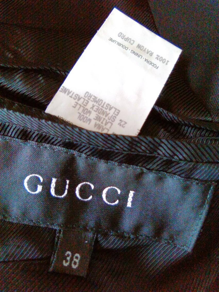 Gucci Black Wool Wrap Coat