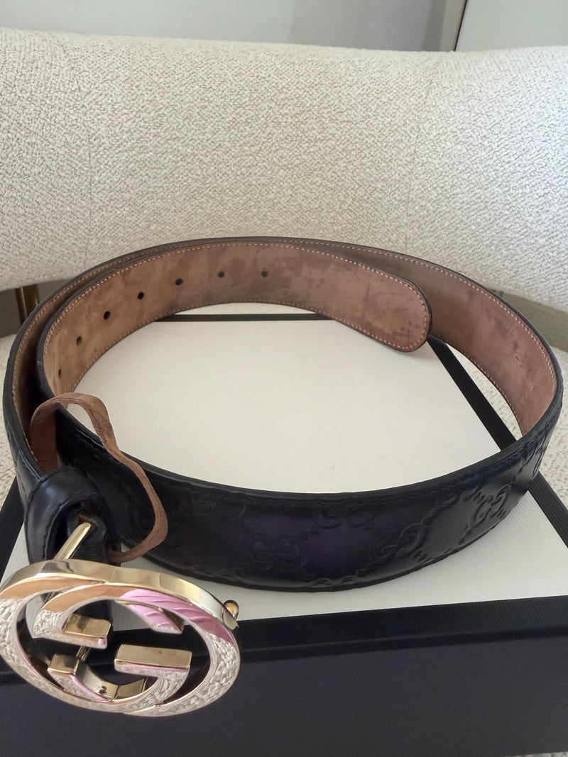 Gucci Black Leather Belt
