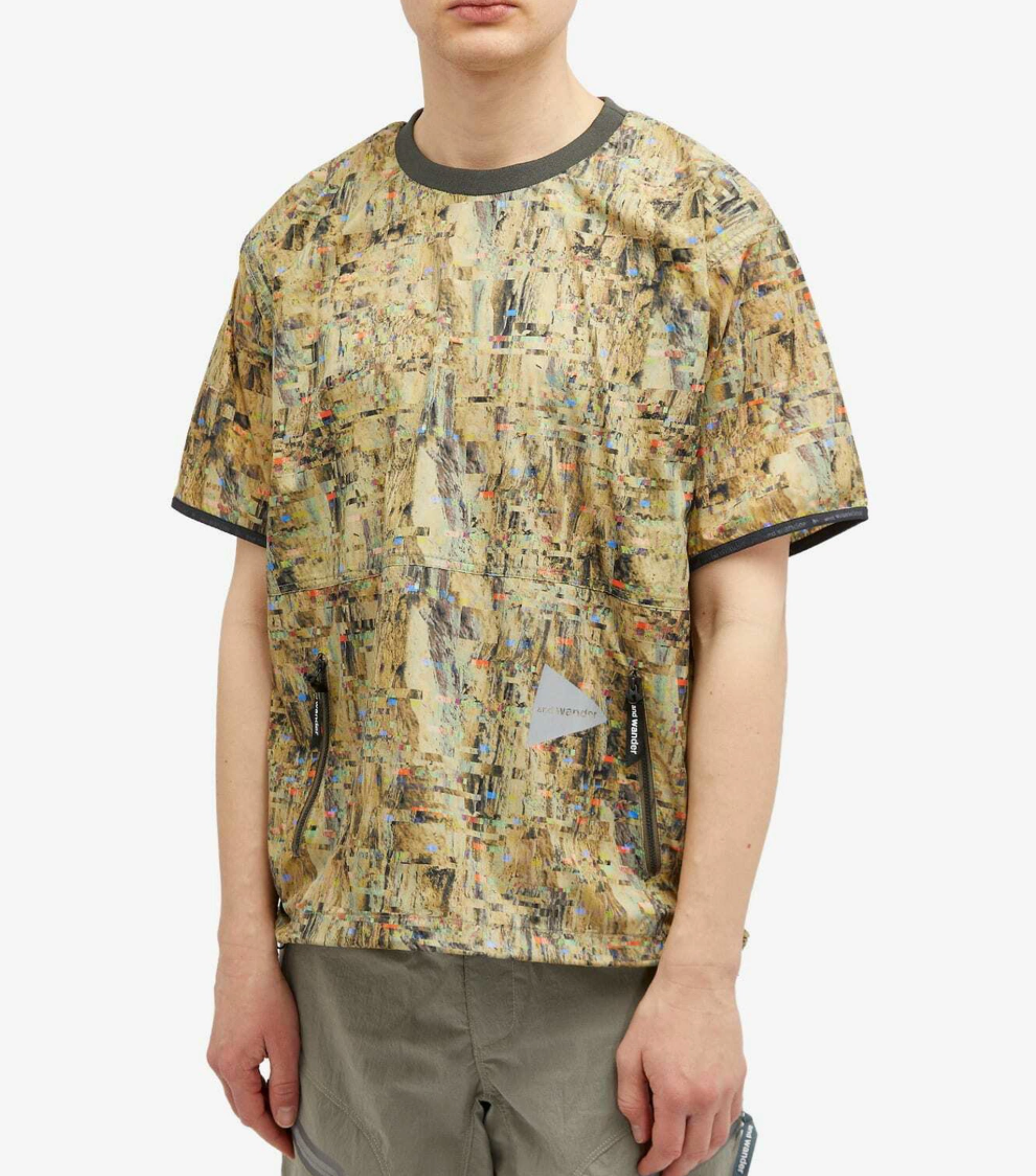 And Wander Printed Pertex Wind T-Shirt